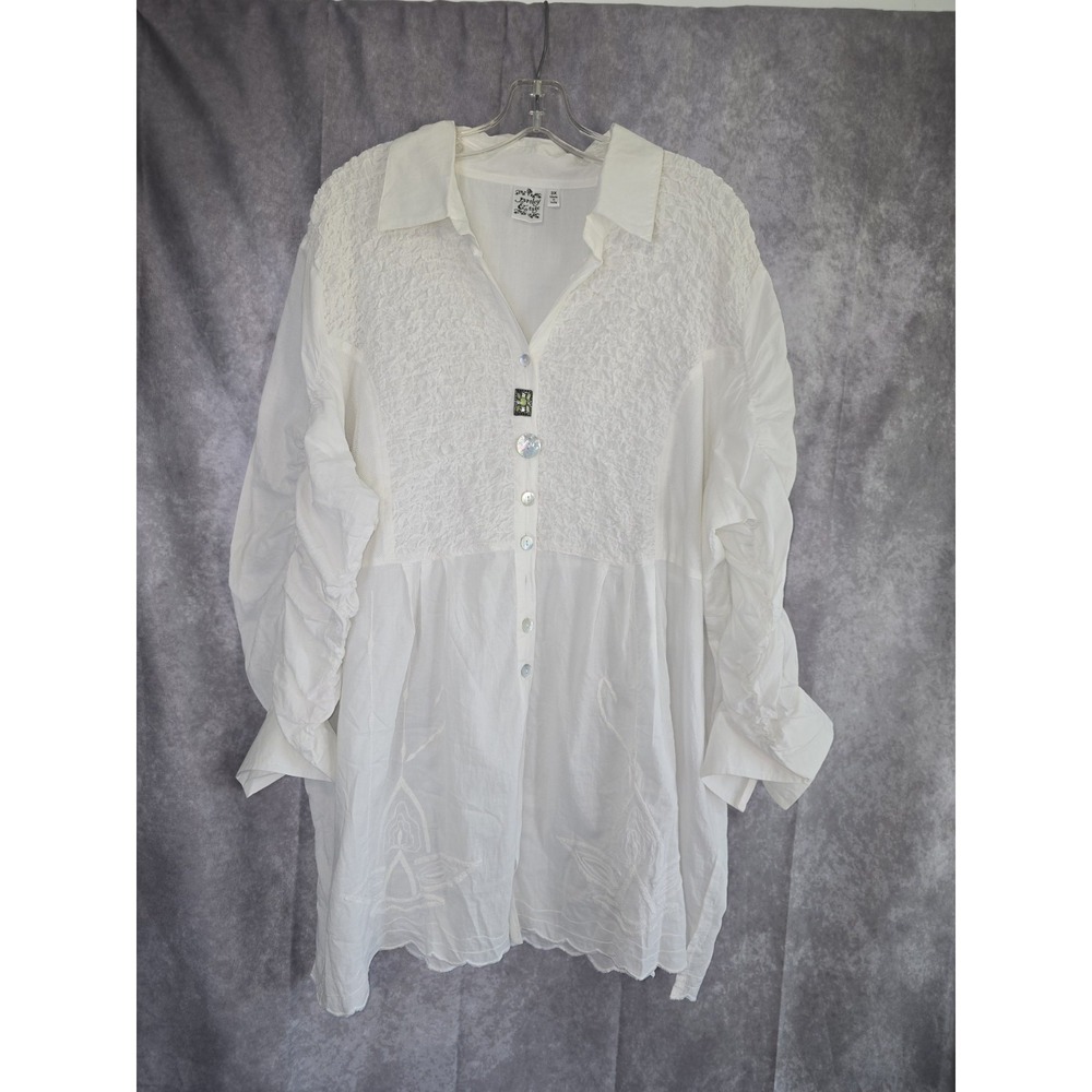 Parsely & Sage Gemstone Button Shirt Blouse Size 3X Artsy